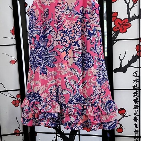 Lilly Pulitzer nwt Marla Romper SUN DRENCHED PINK TROPICS Pink Blue Floral Sz 2 - Picture 4 of 10